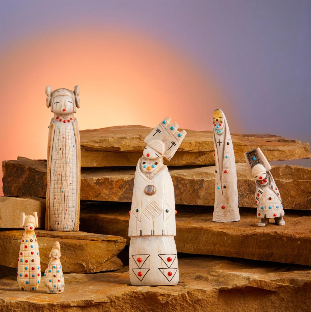A GROUP OF ZUNI CORN MAIDEN