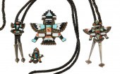 A GROUP OF ZUNI KNIFEWING GEM-