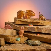 A GROUP OF ZUNI STONE FETISH A