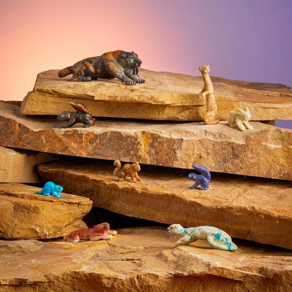A GROUP OF ZUNI STONE FETISH