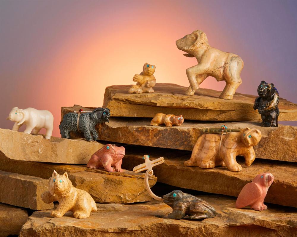 A GROUP OF ZUNI STONE FETISH