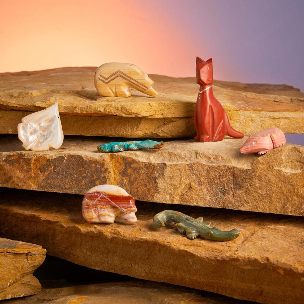 A GROUP OF ZUNI STONE FETISH