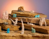 A GROUP OF ZUNI STONE FETISH A