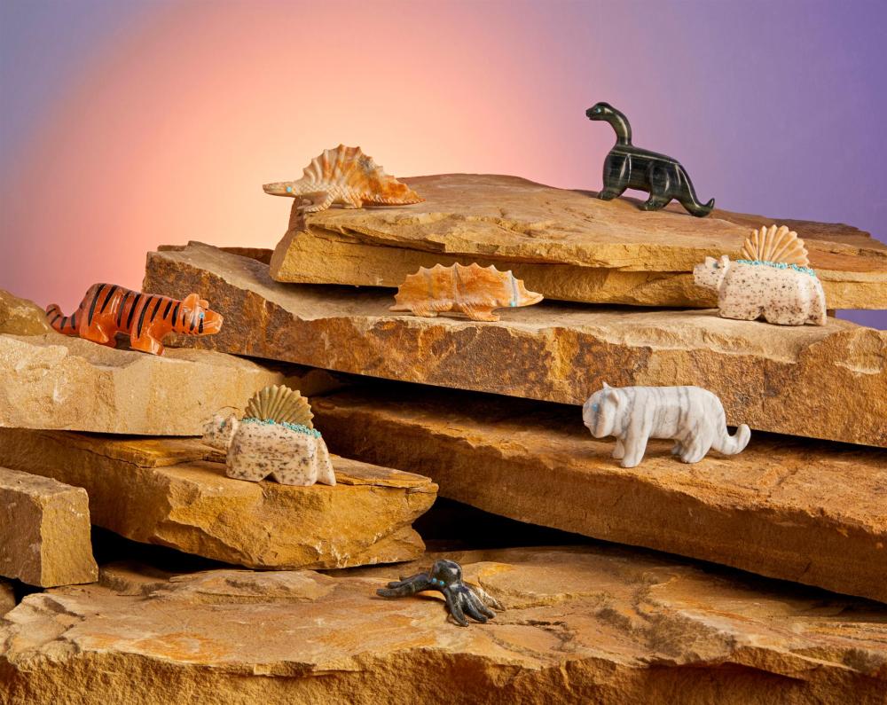 A GROUP OF ZUNI STONE FETISH
