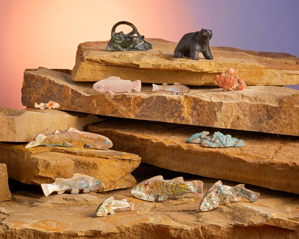 A GROUP OF ZUNI STONE FETISH