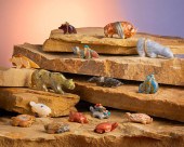 A GROUP OF ZUNI STONE AND POTT