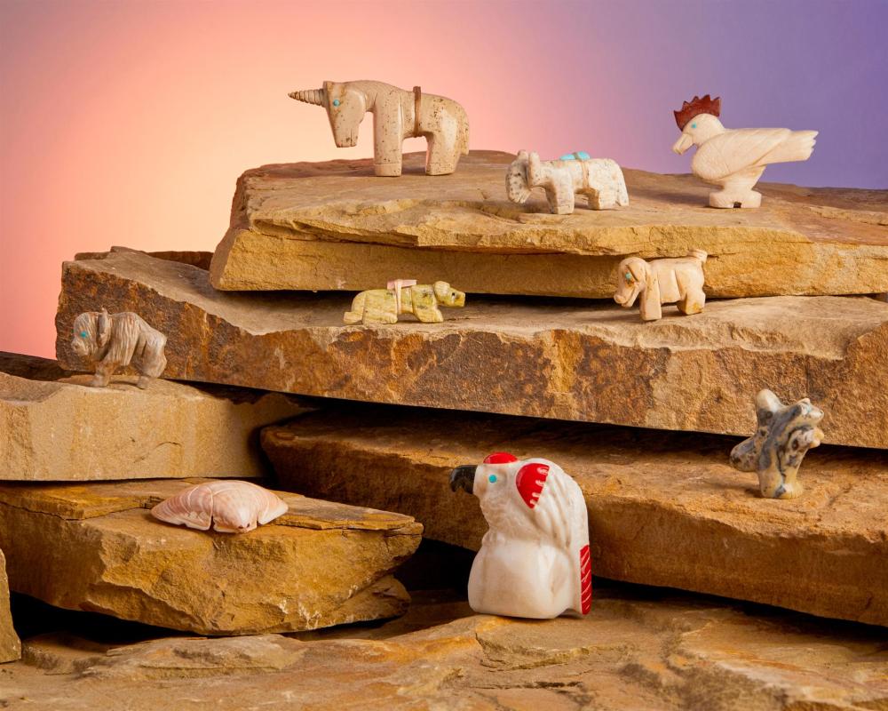 A GROUP OF ZUNI STONE FETISH