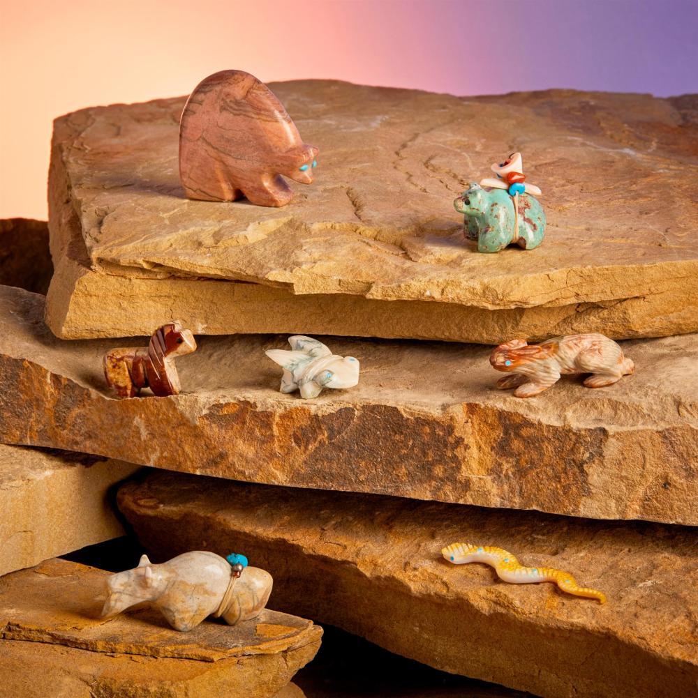 A GROUP OF ZUNI STONE FETISH