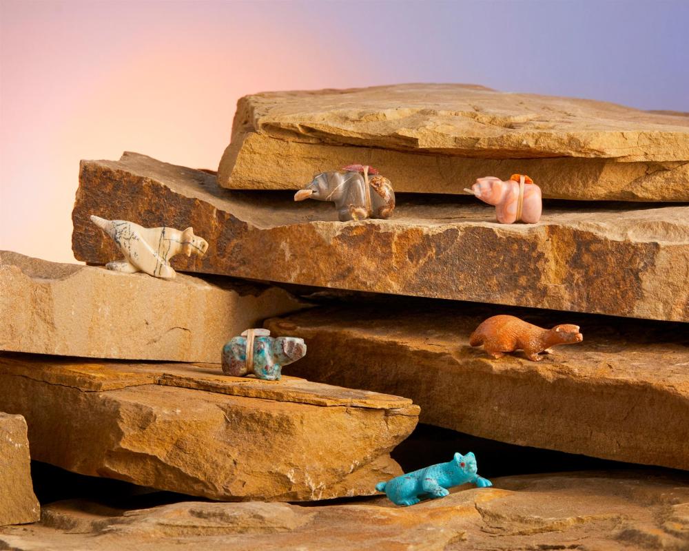 A GROUP OF ZUNI STONE FETISH