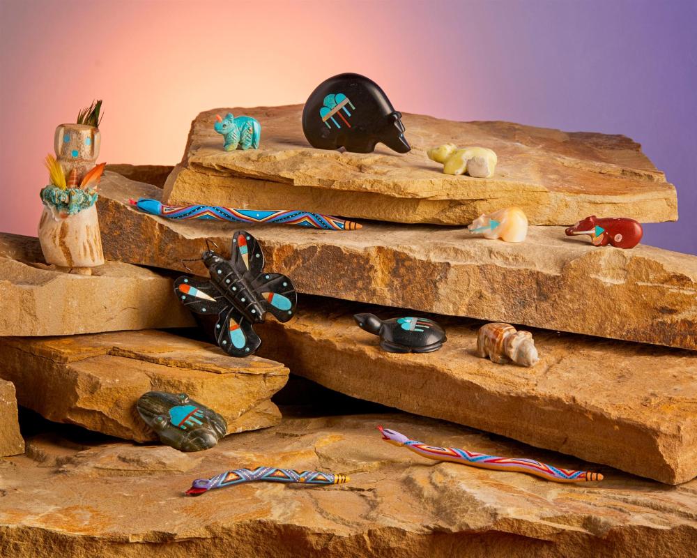 A GROUP OF ZUNI STONE FETISH