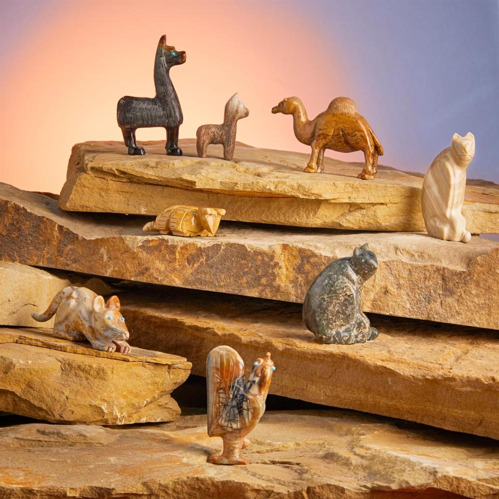 A GROUP OF ZUNI STONE FETISH