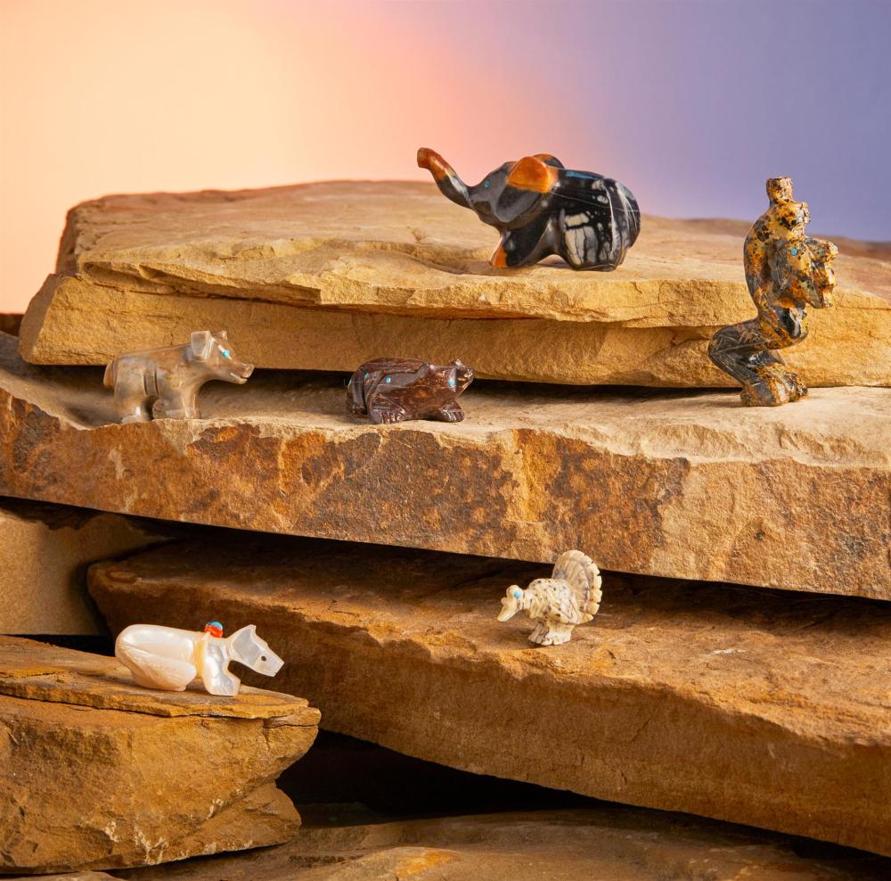 A GROUP OF ZUNI STONE FETISH