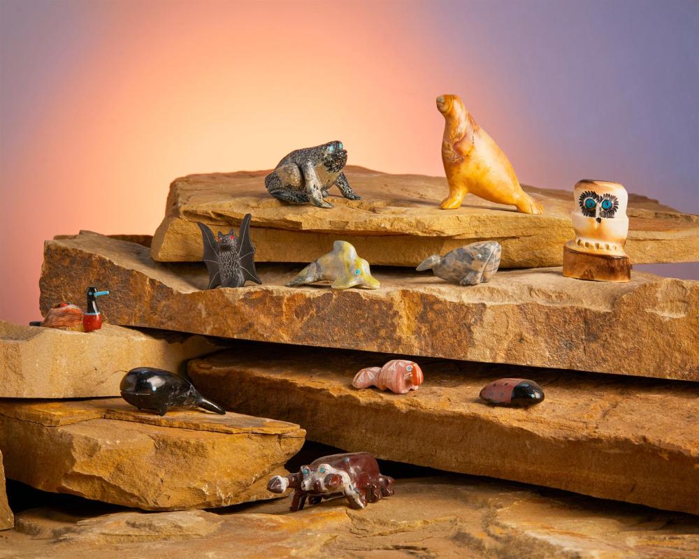 A GROUP OF ZUNI STONE FETISH
