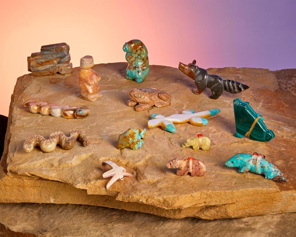 A GROUP OF ZUNI STONE FETISH