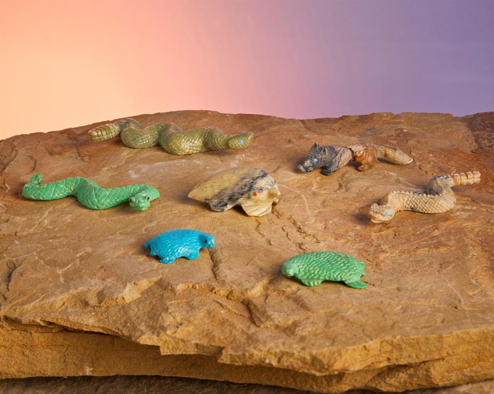 A GROUP OF ZUNI STONE FETISH