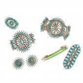A GROUP TURQUOISE AND SILVER J