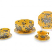 A Group Yellow and Cobalt Deco