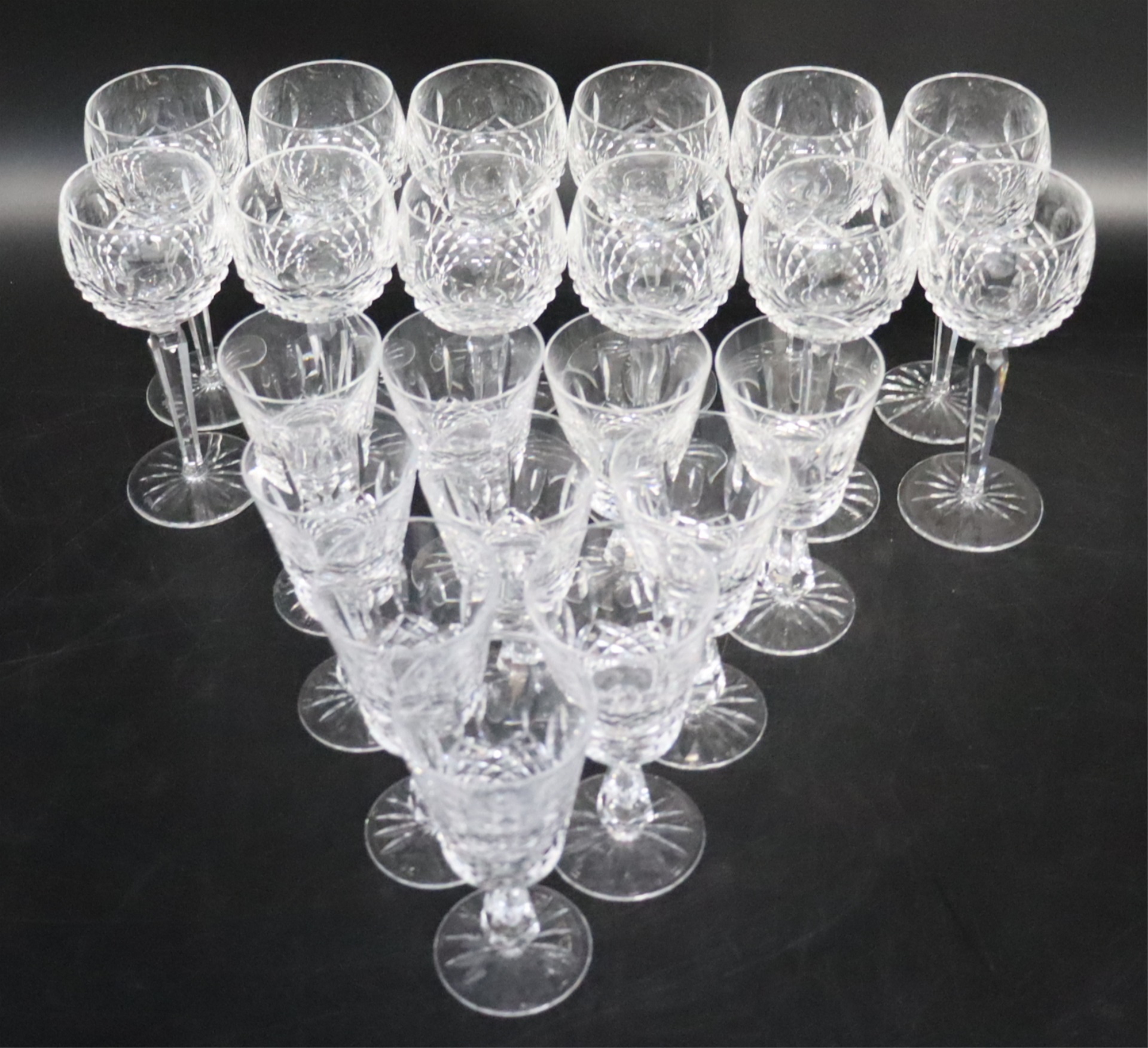 A GROUPING OF 22 WATERFORD STEMS.