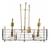 A GROUPING OF BRASS FIREPLACE