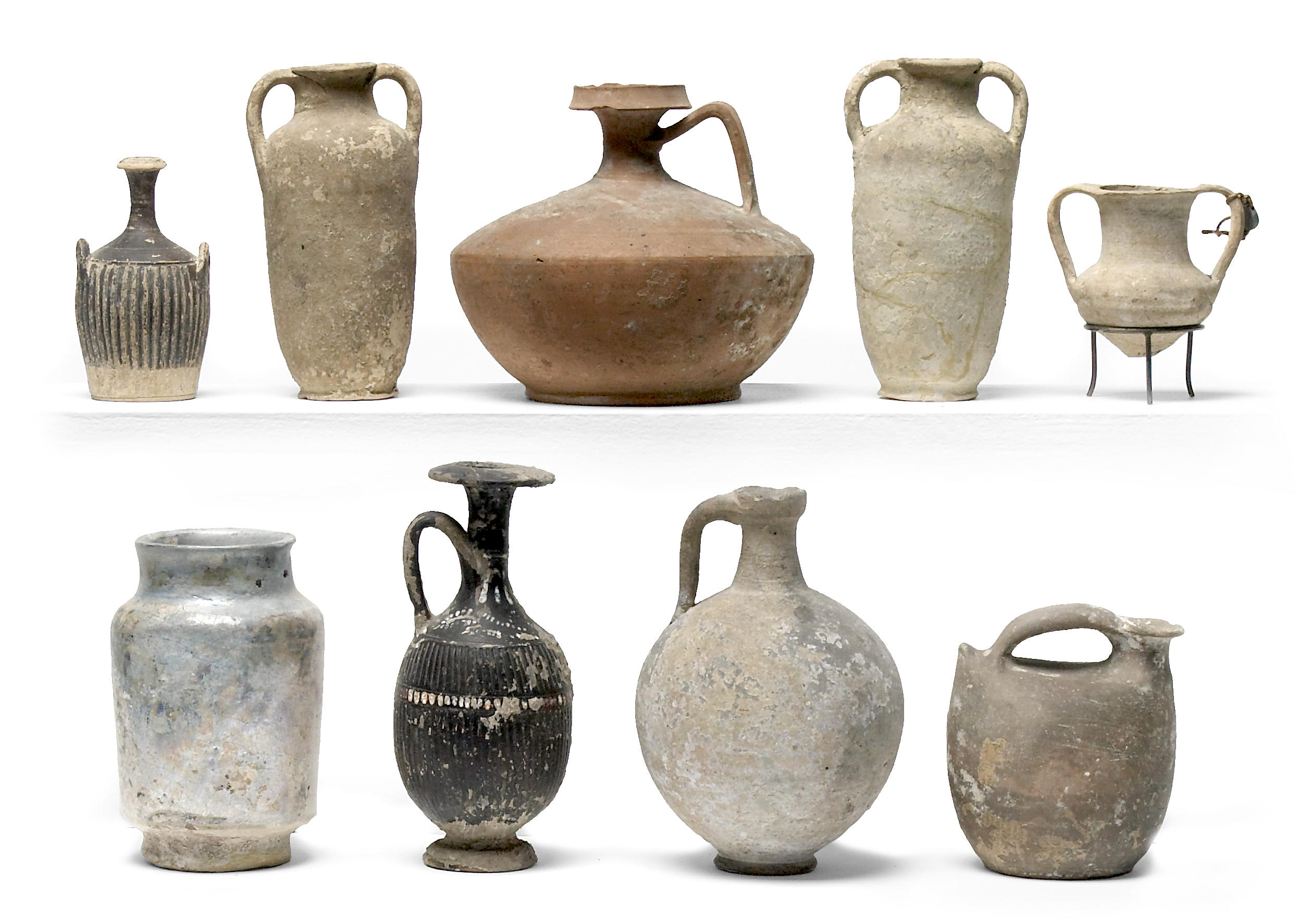 A grouping of eighteen vessels