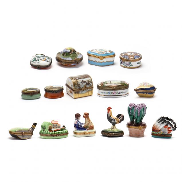 A GROUPING OF FIFTEEN LIMOGES