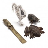 A GROUPING OF FOUR METAL ANIMA
