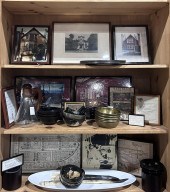 A GROUPING OF FOUR SHELVES CON