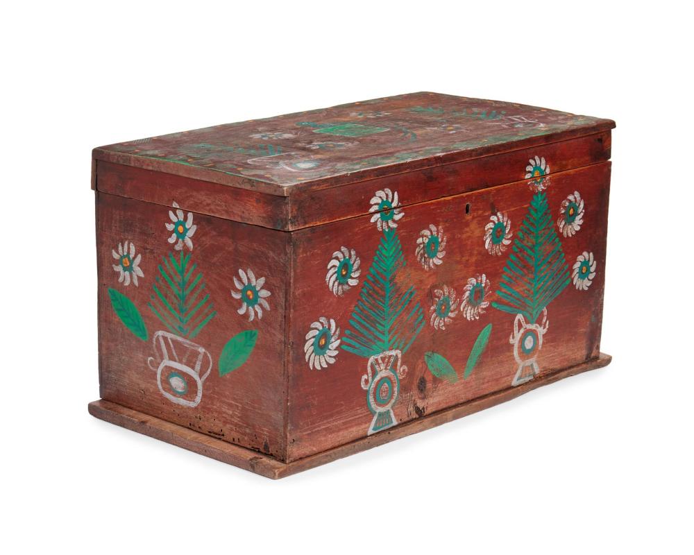 A GUATEMALAN HAND-PAINTED WOOD