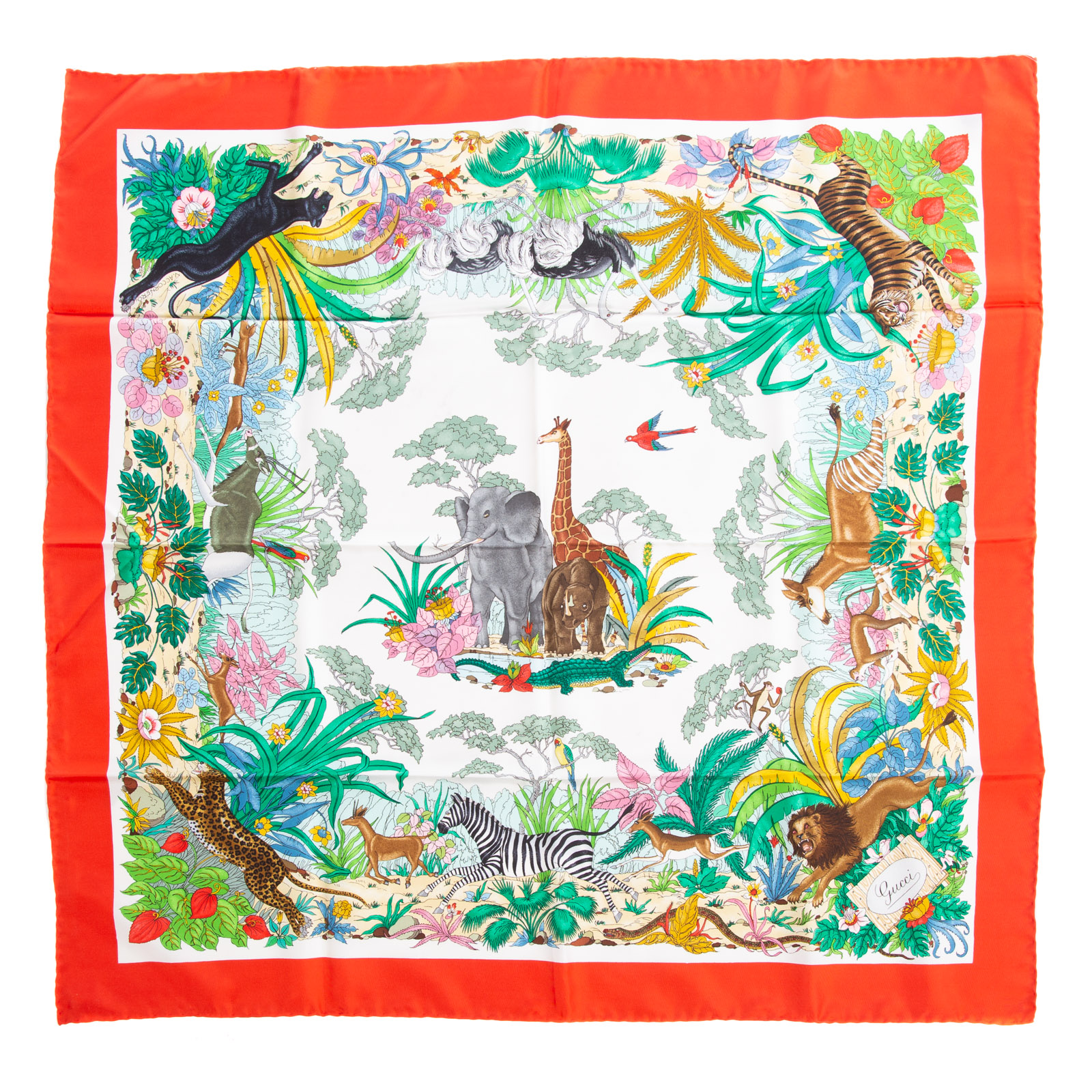 A GUCCI "AFRICAN SAFARI" SCARF 90 A
