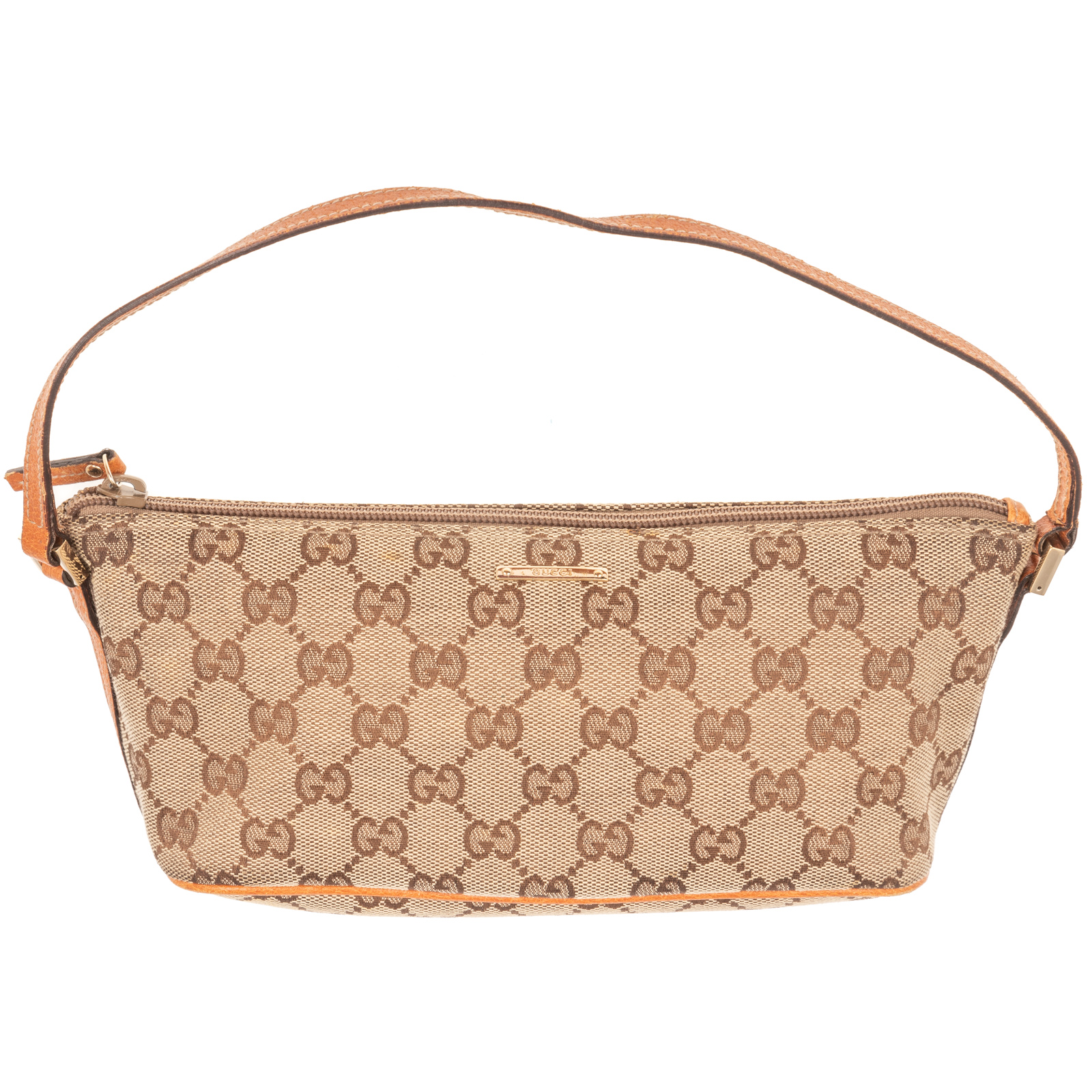 A GUCCI BOAT POCHETTE A beige and