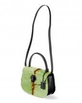 A GUCCI GREEN PONY HAIR SHOULD
