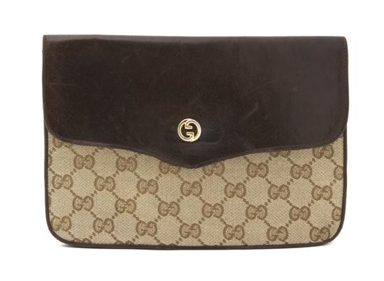 A Gucci Monogram Canvas Envelope