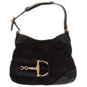 A GUCCI MONOGRAM HORSEBIT HOBO