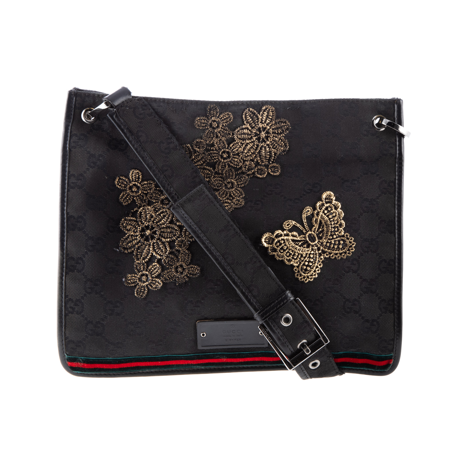 A GUCCI MONOGRAM MESSENGER BAG A