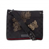 A GUCCI MONOGRAM MESSENGER BAG