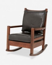 A GUSTAV STICKLEY OAK ROCKING