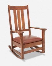 A GUSTAV STICKLEY OAK ROCKING