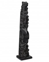 A HAIDA ARGILLITE TOTEM CARVIN