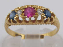 A hallmarked 18 carat gold ruby