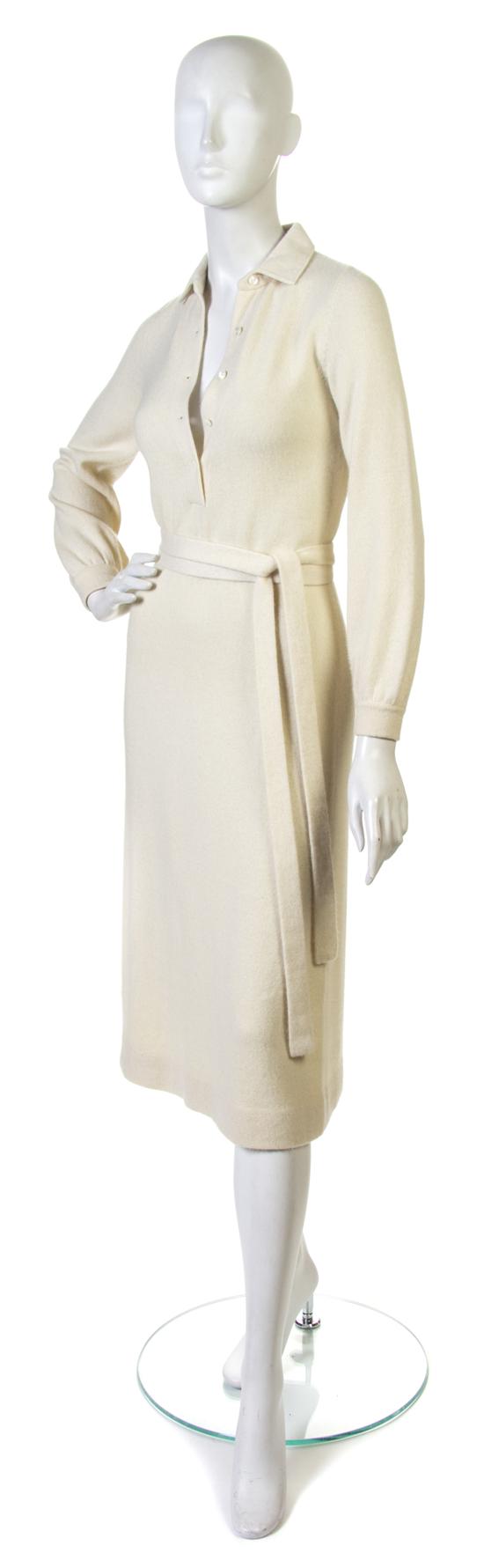 A Halston Cream Cashmere Dress.