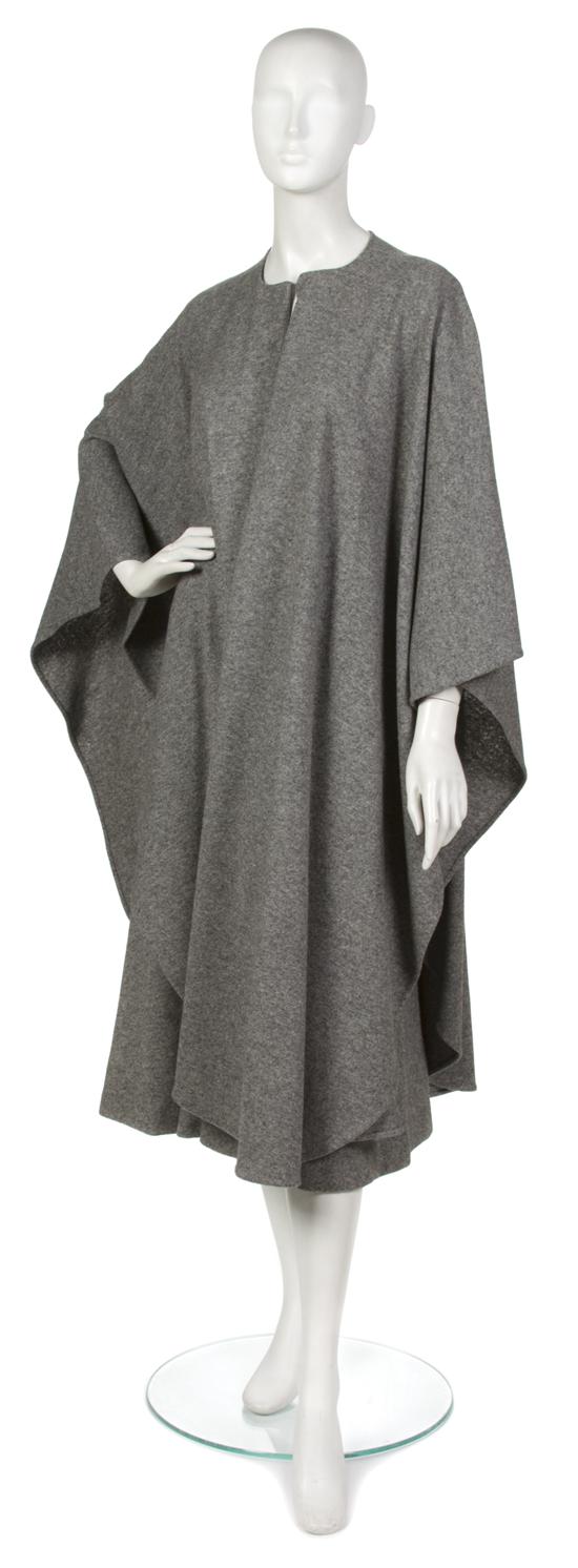 A Halston Gray Wool Skirt Suit with