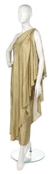 A Halston IV Gold Lame Evening