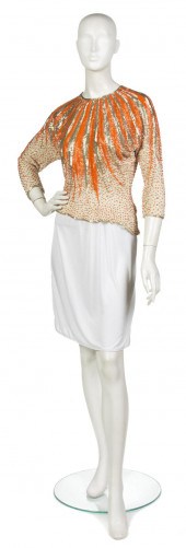 A Halston Orange and Silver Be