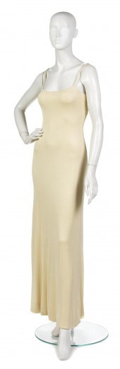 A Halston Pale Yellow Jersey E