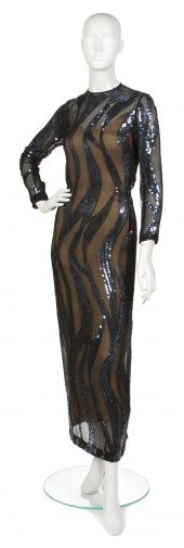 A Halston Sequin Evening Gown