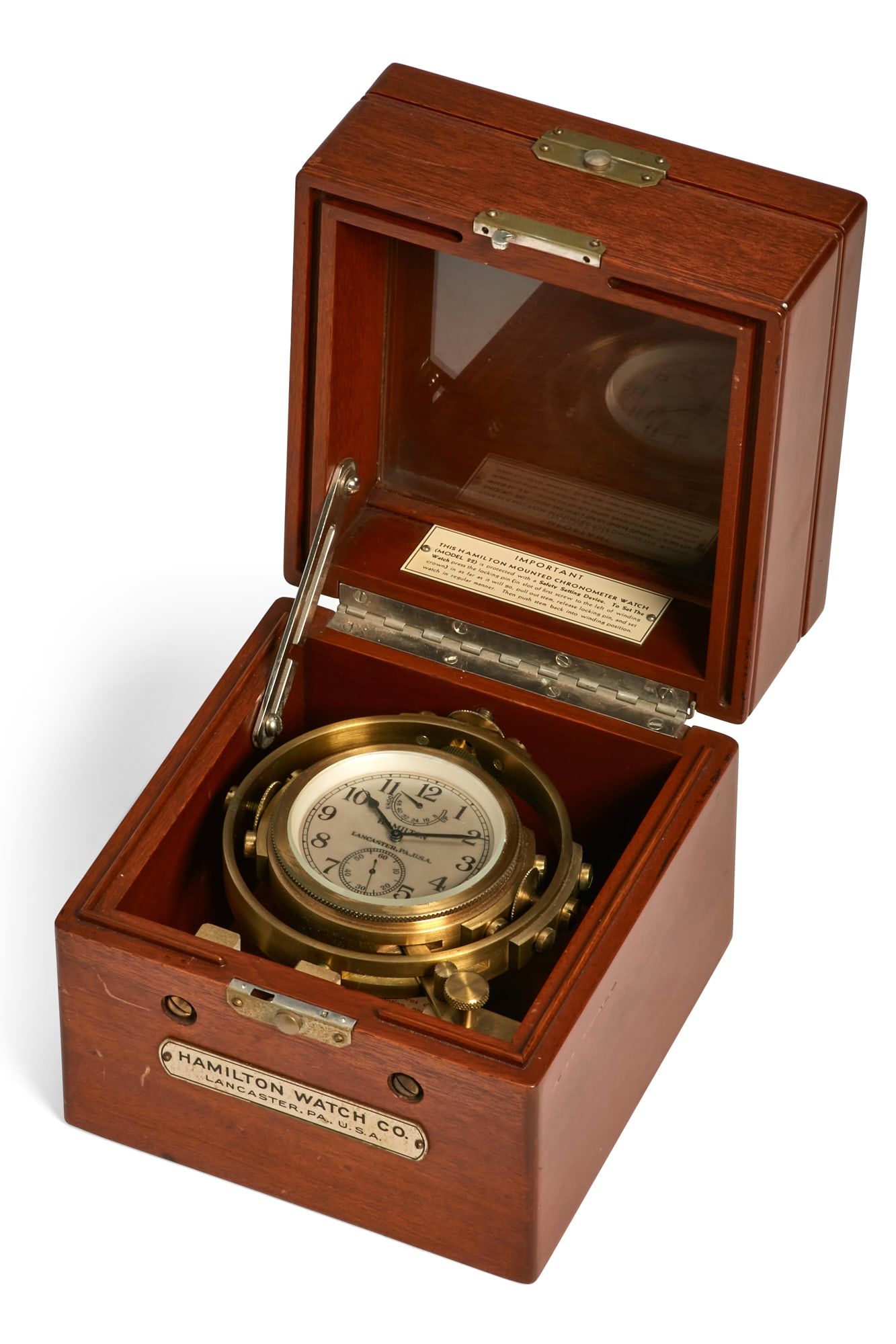 A HAMILTON KEYLESS TWO DAY MARINE