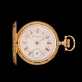 A HAMPDEN 14K GOLD POCKET WATC