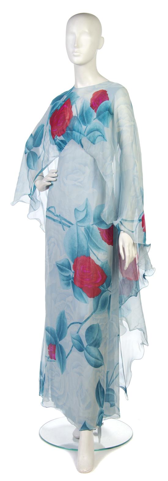 A Hanae Mori Silk Floral Evening