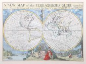 A hand colored and framed map