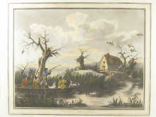 A hand coloured 18 th c. print